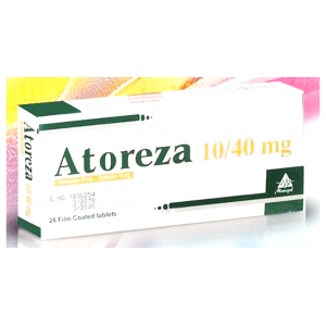Atoreza 10 / 40 mg ( Ezetimibe 10 mg  / Atorvastatin 40 mg ) 28 film-coated Tablets